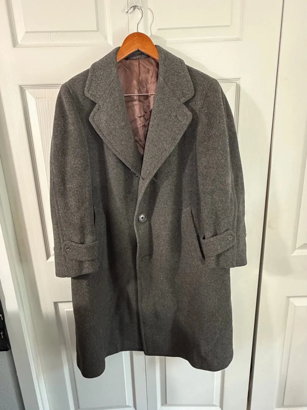 Halle Bros Hallecraft Vintage Llamacuna Llama Dark Gray Mens Overcoat M -L